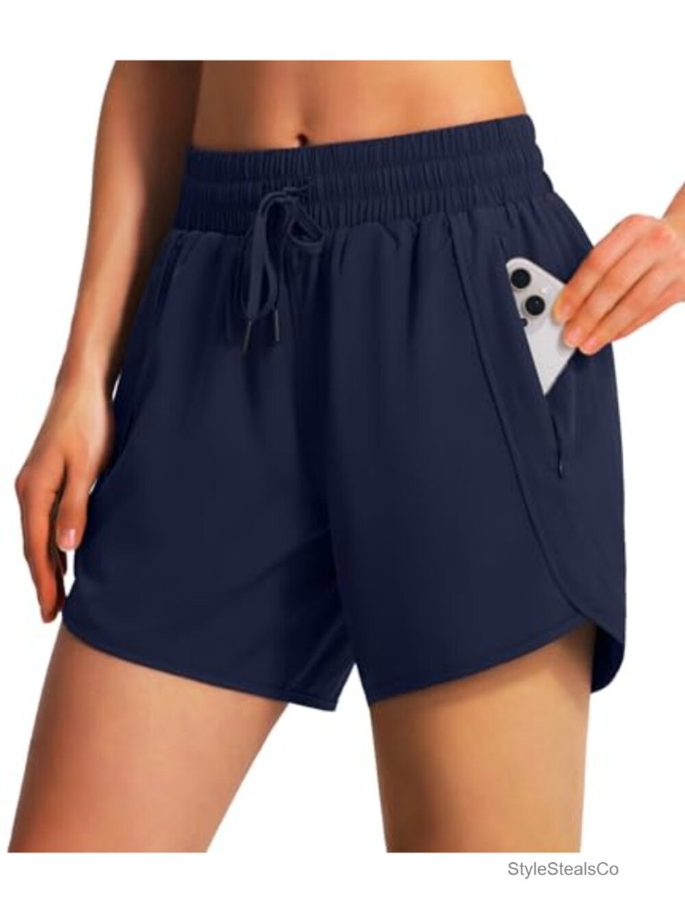 Women's Quick Dry Athletic Running Shorts with Zipper Pockets